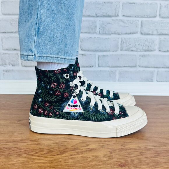 ⭐Converse Chuck 70 Hi Floral Tapestry Sz 7.5 Women's Shoes Sneaker Black A11990C - Picture 2 of 12